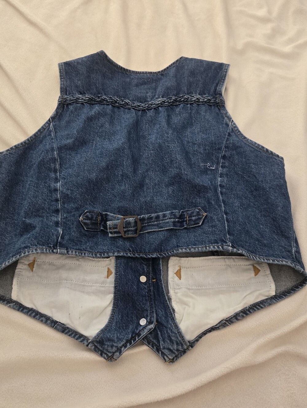 Levi's Premium Denim BRAIDED VEST Women’s Size Large - Picture 6 of 7
